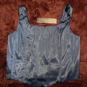 Elegant Blue Satin Shirt